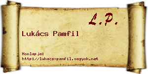 Lukács Pamfil névjegykártya